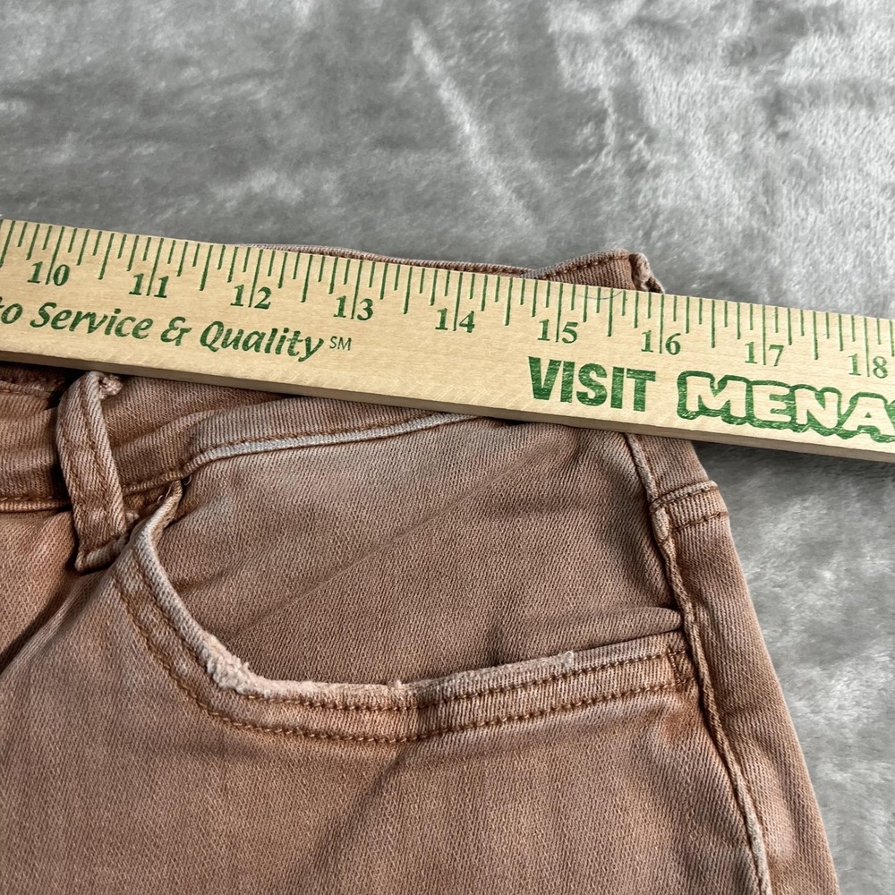Lovervet By Vervet Wide Leg Jeans Juniors 13 Beige Hi-Rise Stretch Raw Hem 31x31 - Picture 7 of 11
